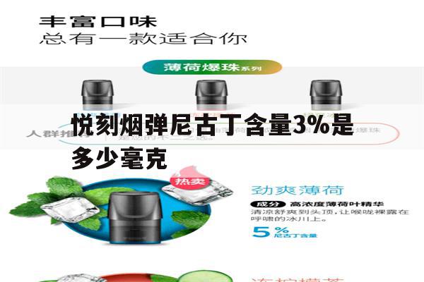 提醒! 悅刻煙彈尼古丁含量3%是多少毫克_(悅刻煙彈尼古丁含量3%是多少毫克的)-第1張圖片-電子煙煙油論壇