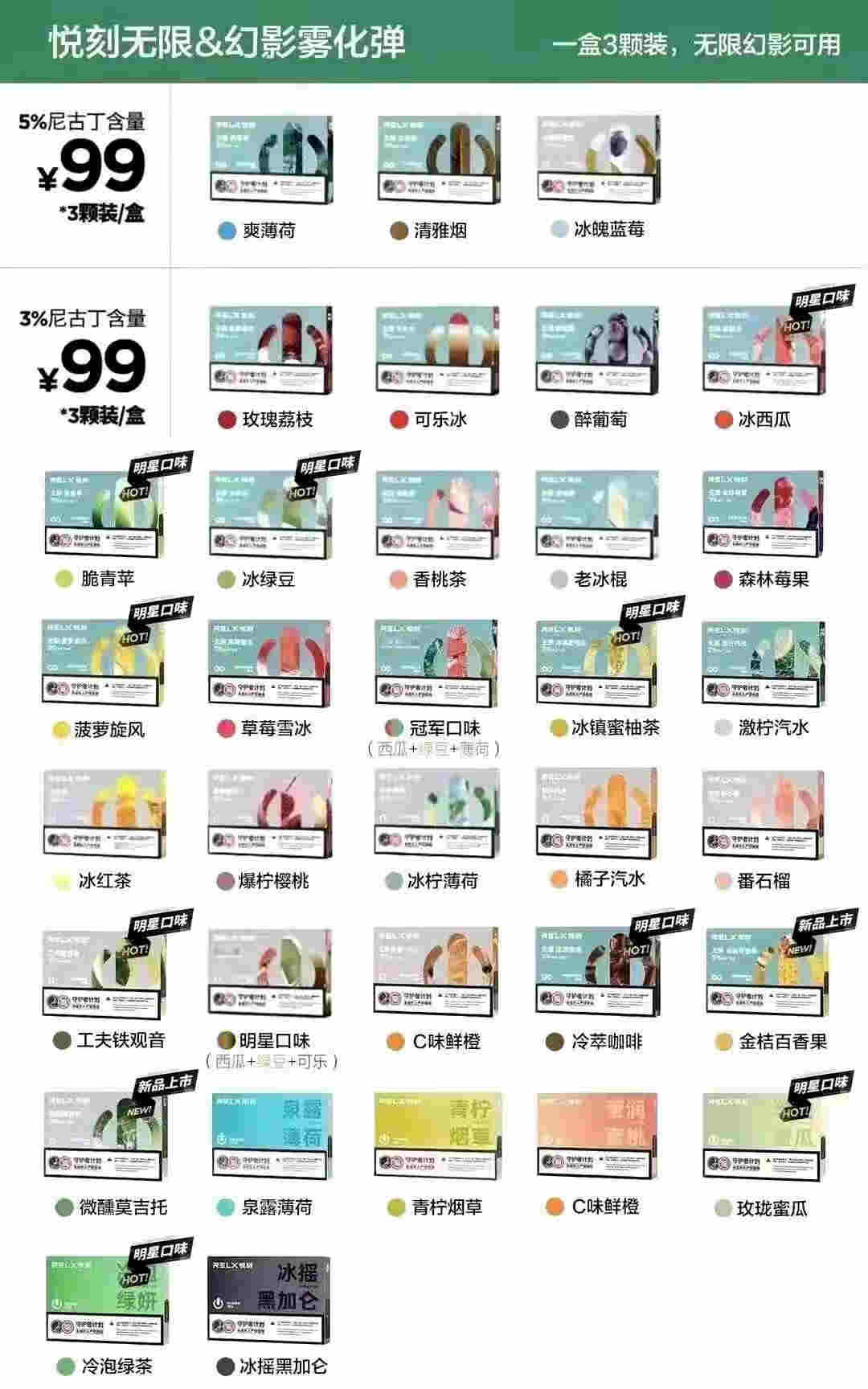 relx悅刻四代五代的新口味有哪些？